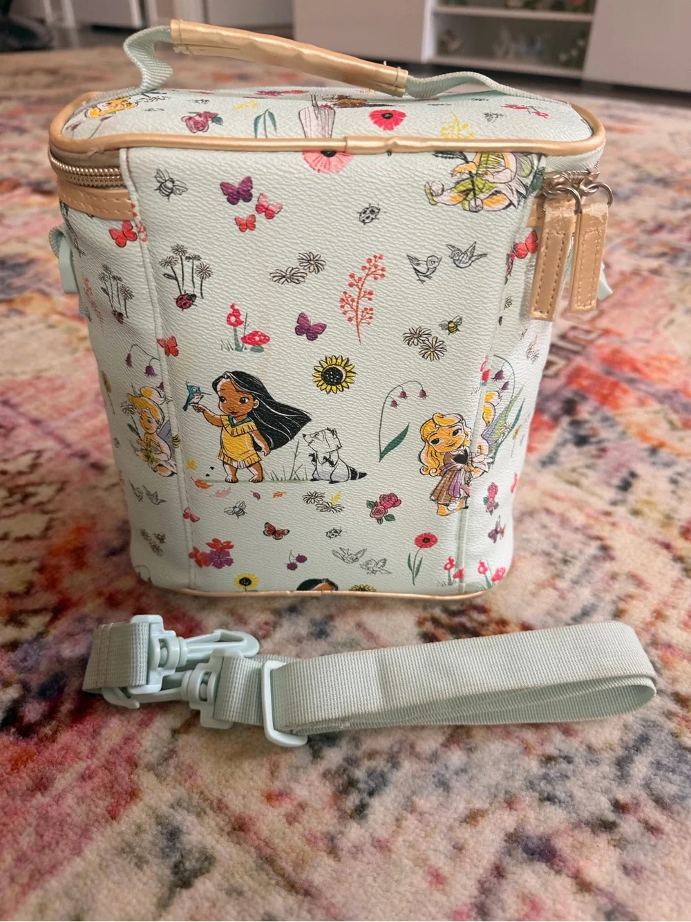 Disney Mint Floral Character Insulated Lunch Bag with Removable Strap
